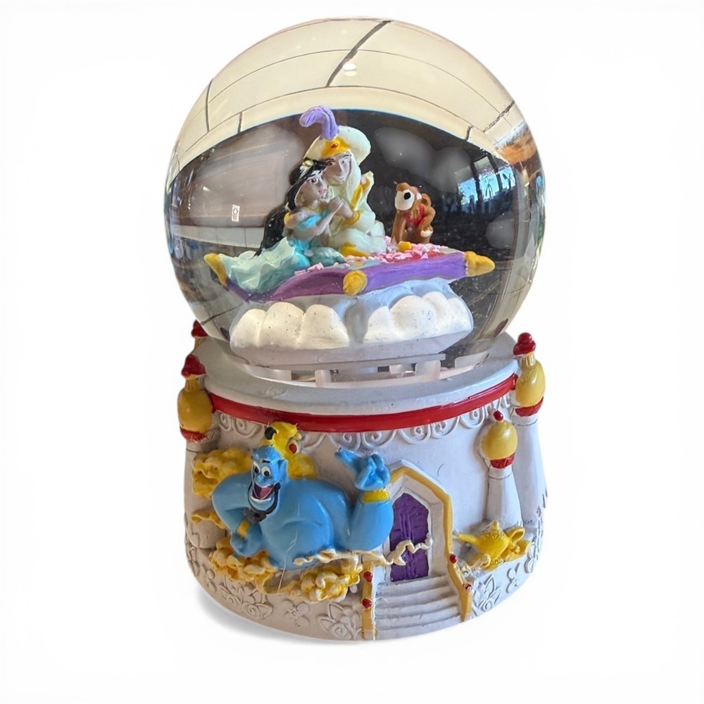 Disney Aladdin Jasmine Abu Magic Carpet Snow Globe 2023 Walgreens Music Box HTF